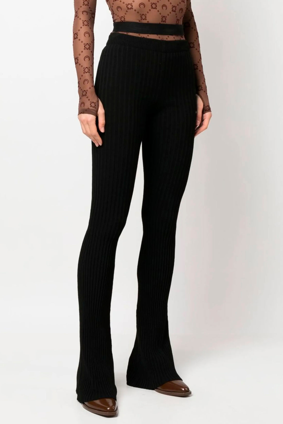 ANDREĀDAMO M flared ribbed knit pants