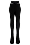 flared ribbed knit pants