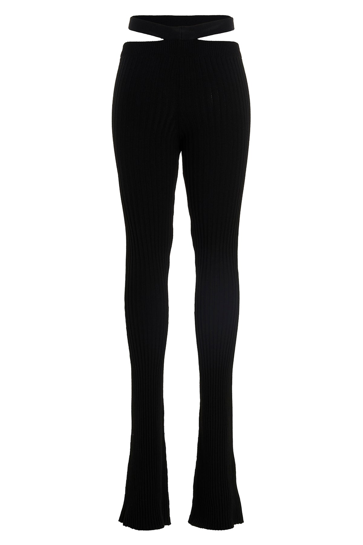 flared ribbed knit pants