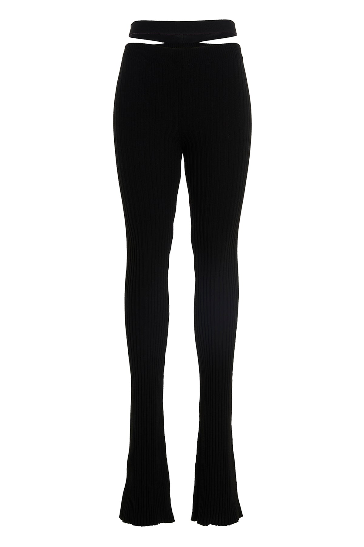 flared ribbed knit pants