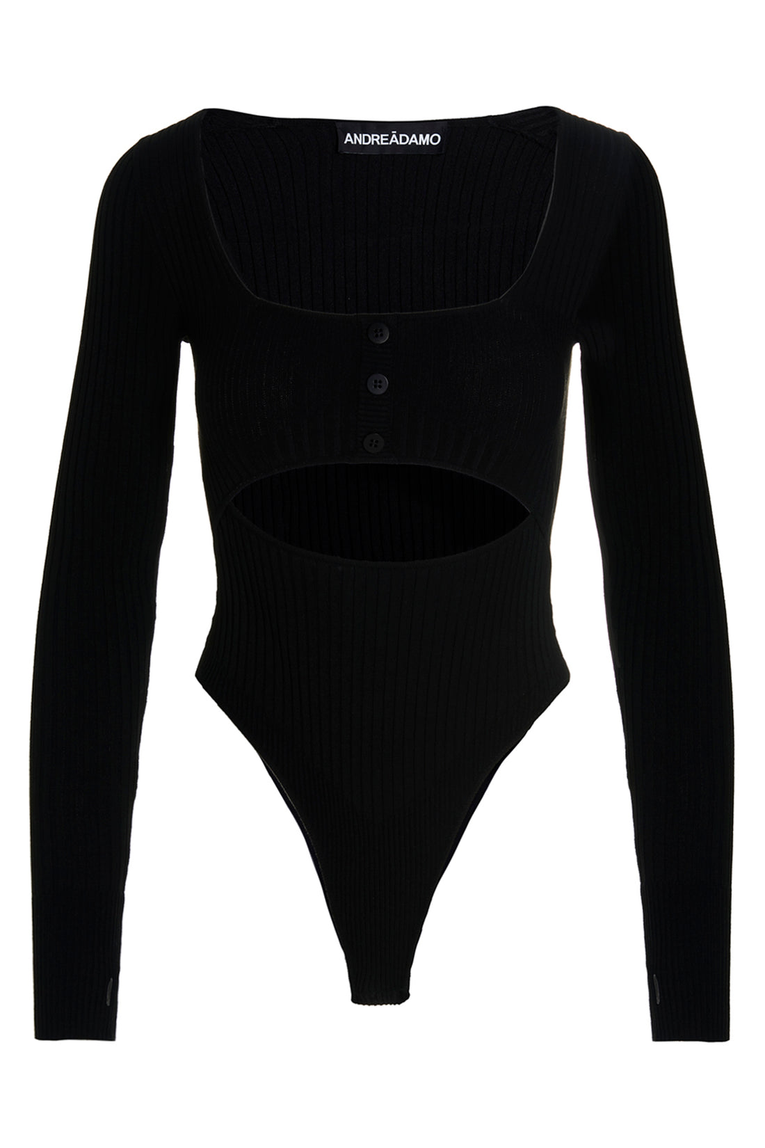 ANDREĀDAMO XXS-XS ribbed viscose high leg bodysuit