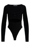 ribbed viscose high leg bodysuit
