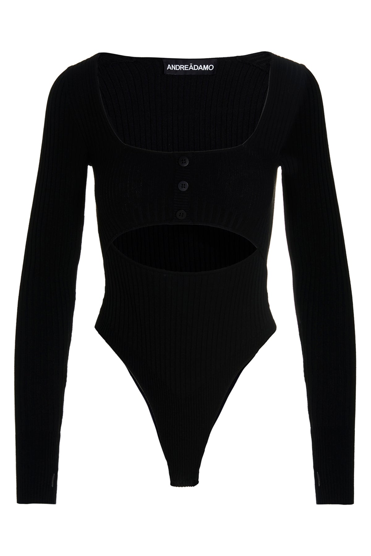 ribbed viscose high leg bodysuit