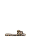 rubber sandals with leopard print