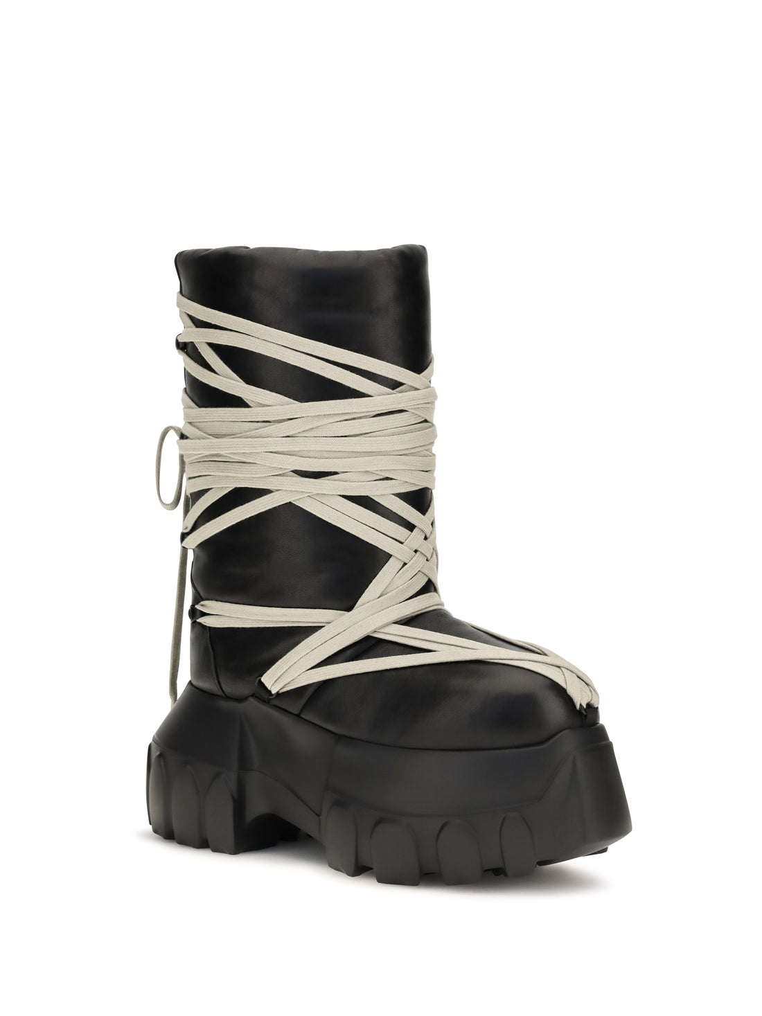 RICK OWENS 37 megalace lunar mega tractor knee-high boots