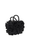 coral raffia handbag