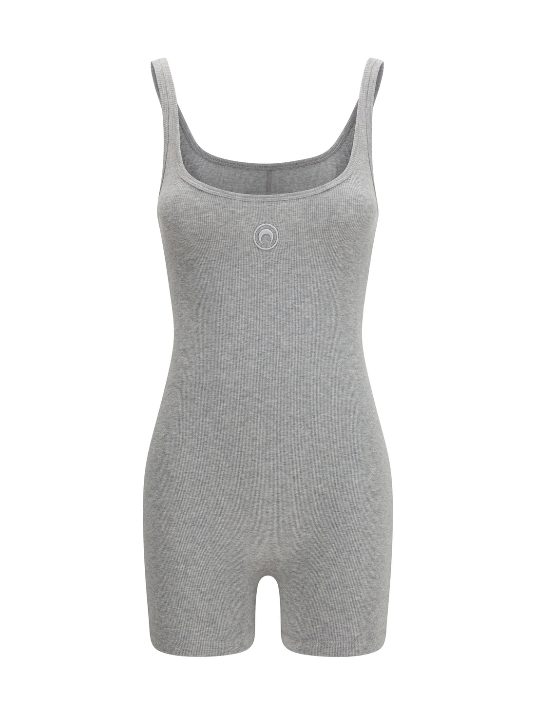 MARINE SERRE M moon logo ribbed jersey short catsuit
