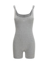 moon logo ribbed jersey short catsuit