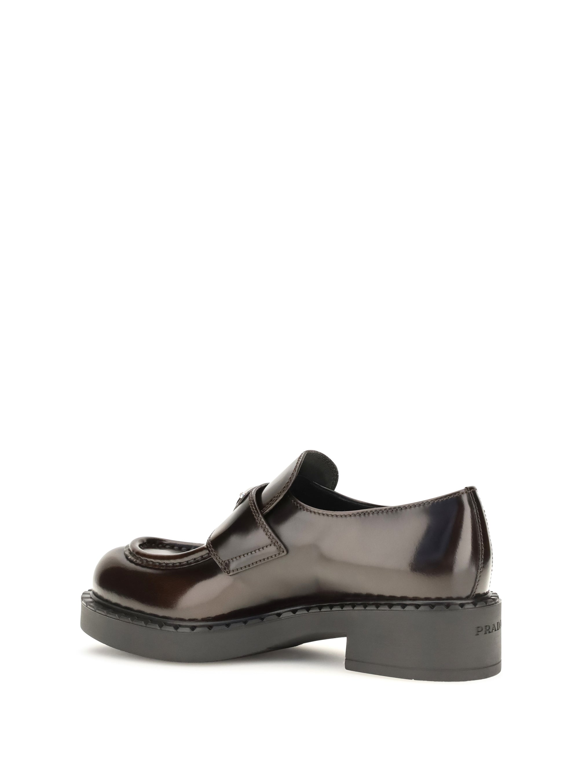 leather logo loafers