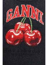 GANNI L wool vest with graphic cherries