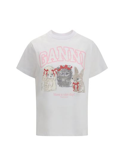 GANNI L animals print t-shirt