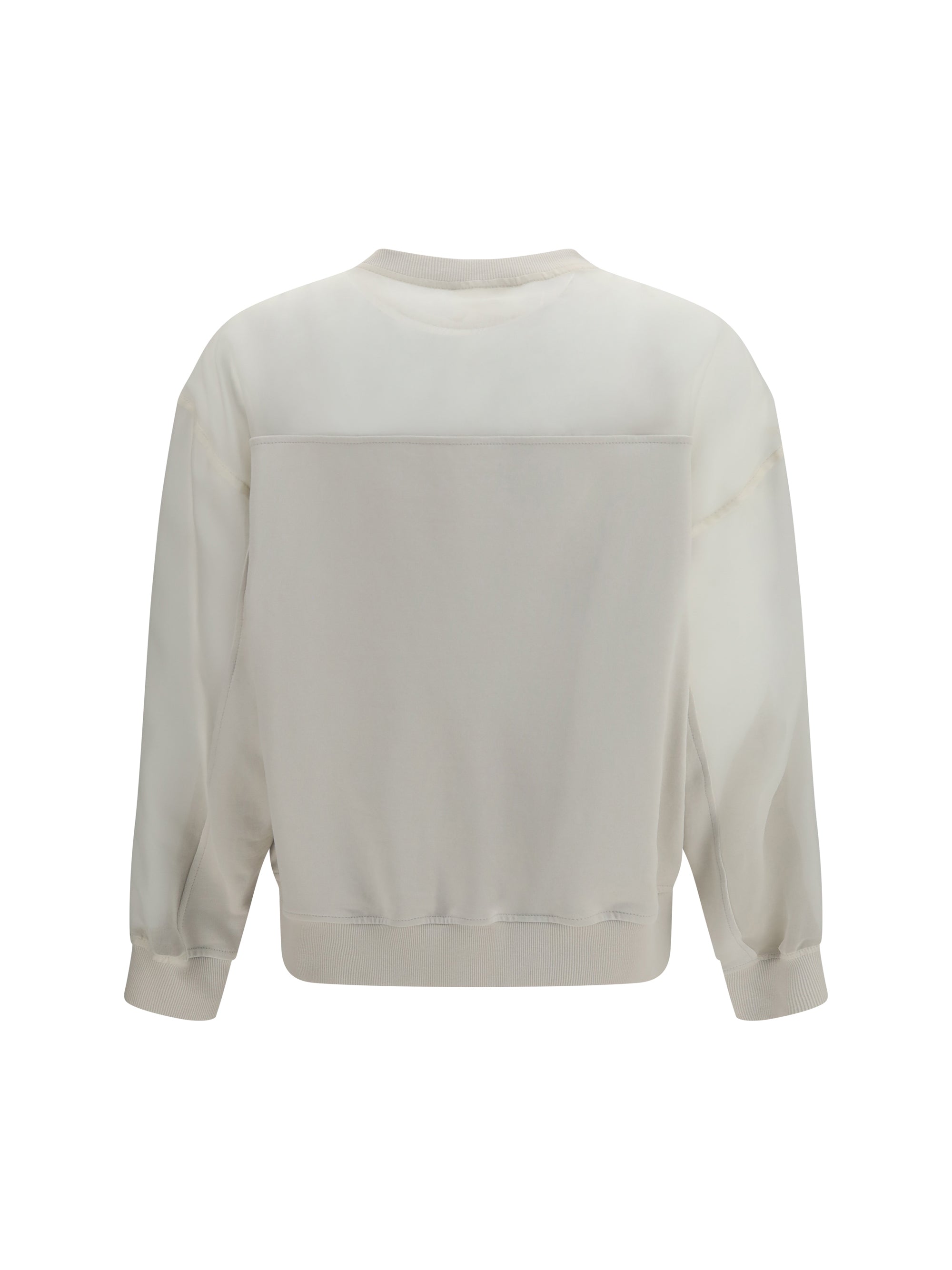 crewneck sweatshirt with organza sleeves