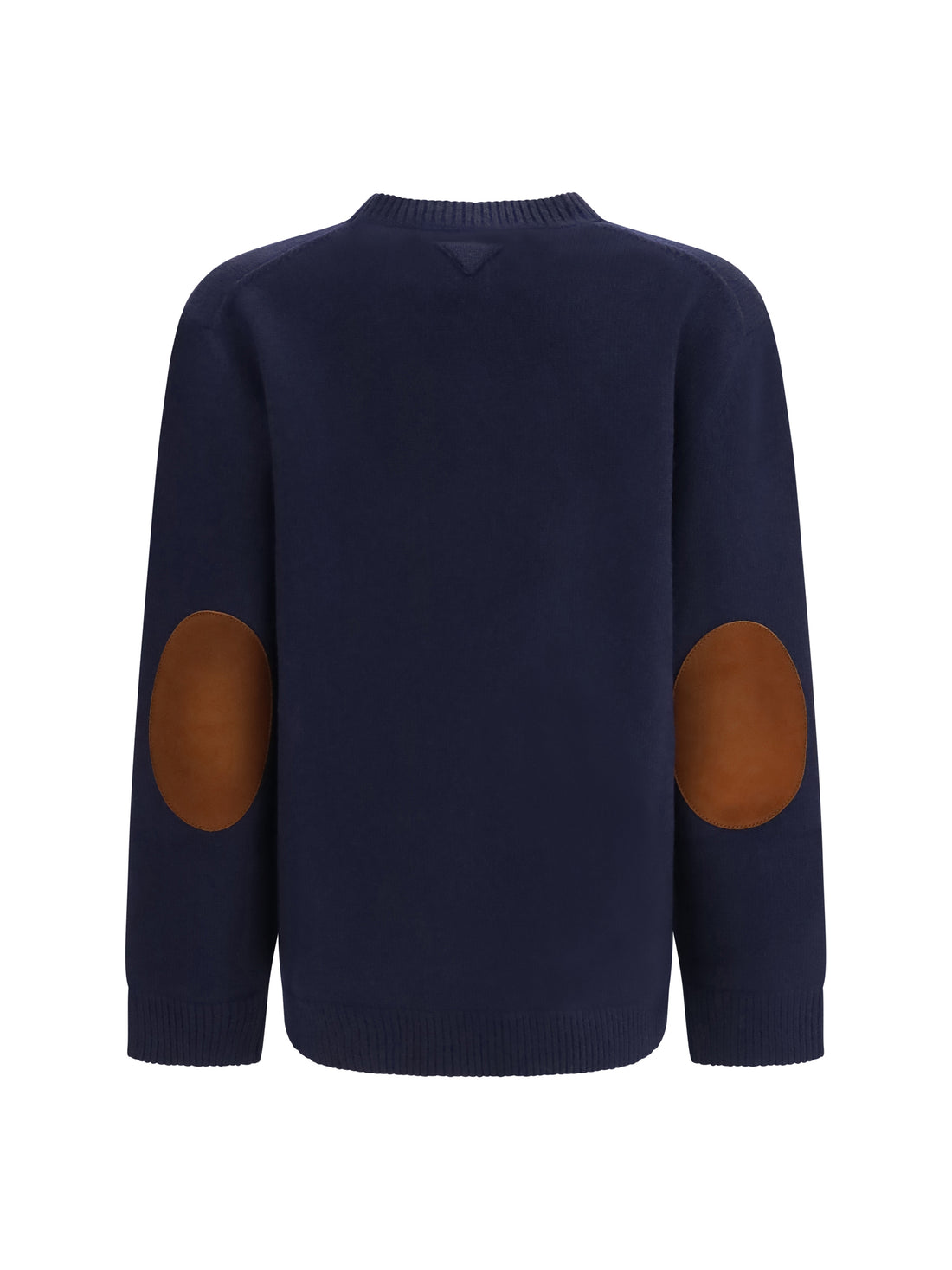 PRADA 38 crewneck sweater with suede elbow patches