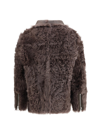 RICK OWENS 42 exploder shearling jacket 