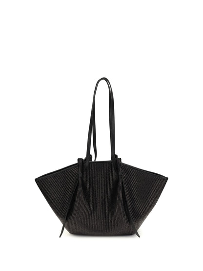 YUZEFI OS large raffia mochi shoulder bag