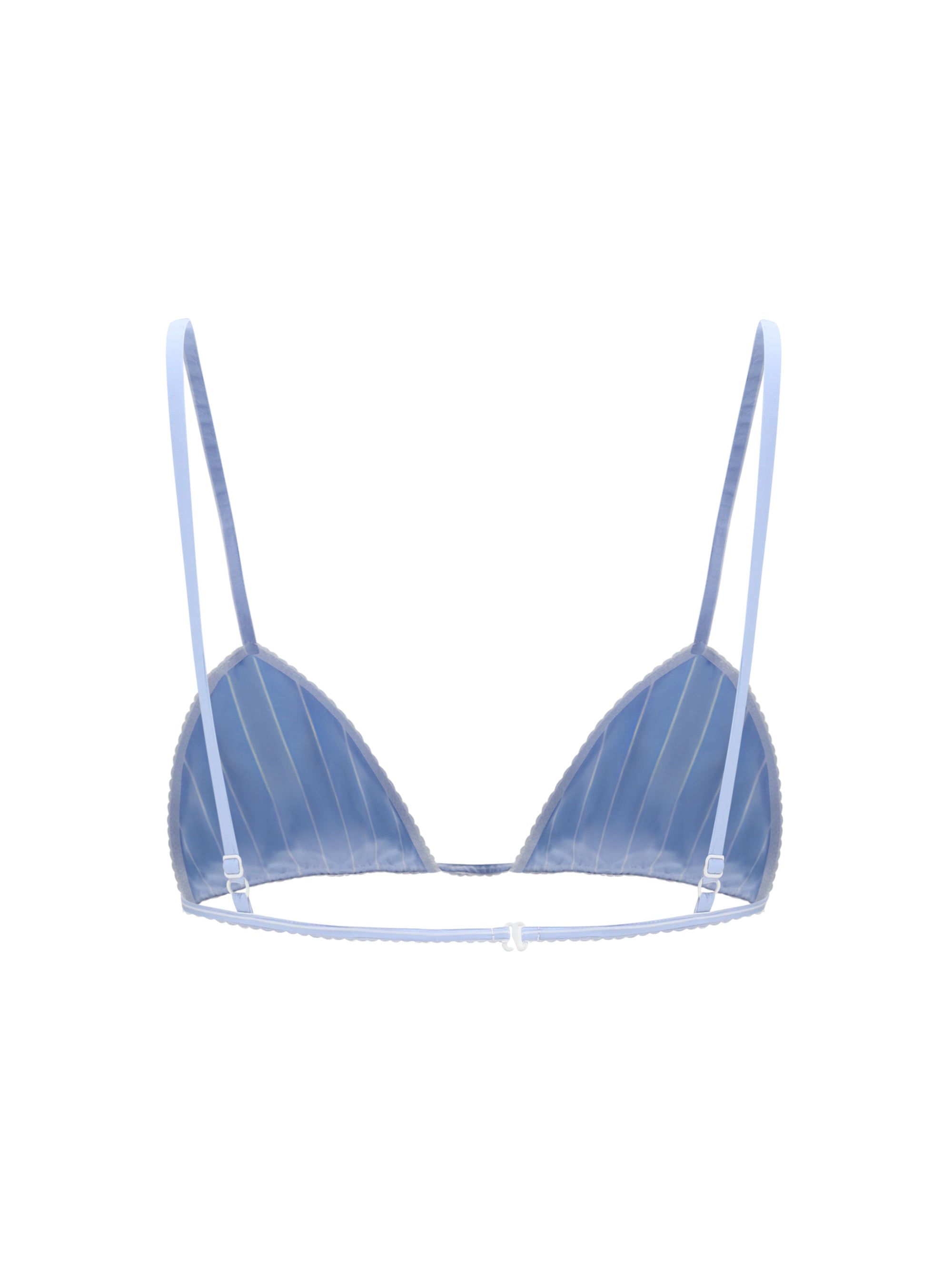 striped poplin embroidered bra