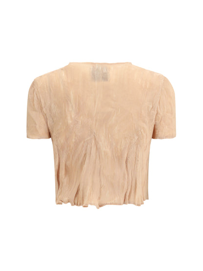 GONGDID DESIGN OS short-sleeved pleated top