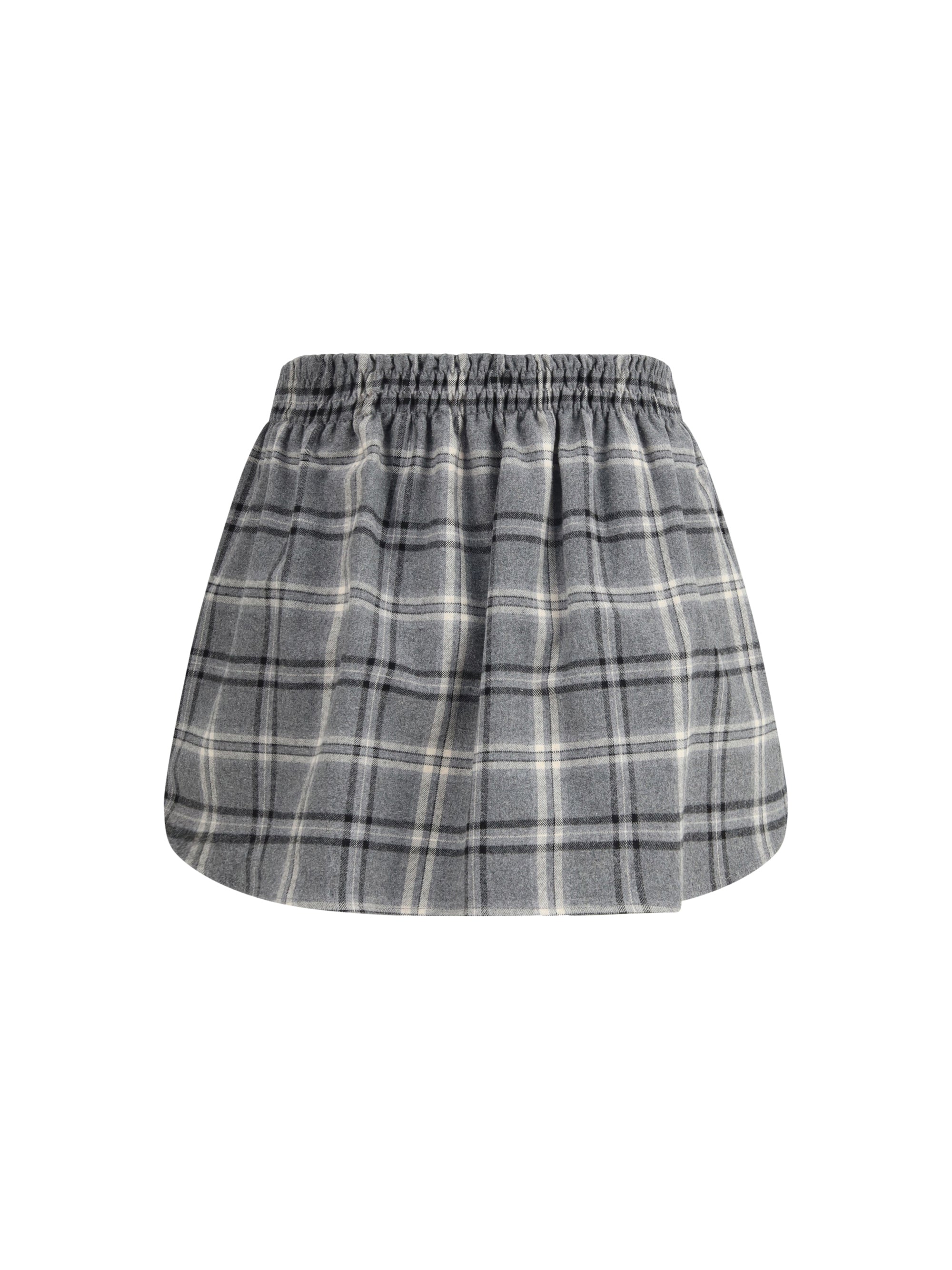 check flannel miniskirt