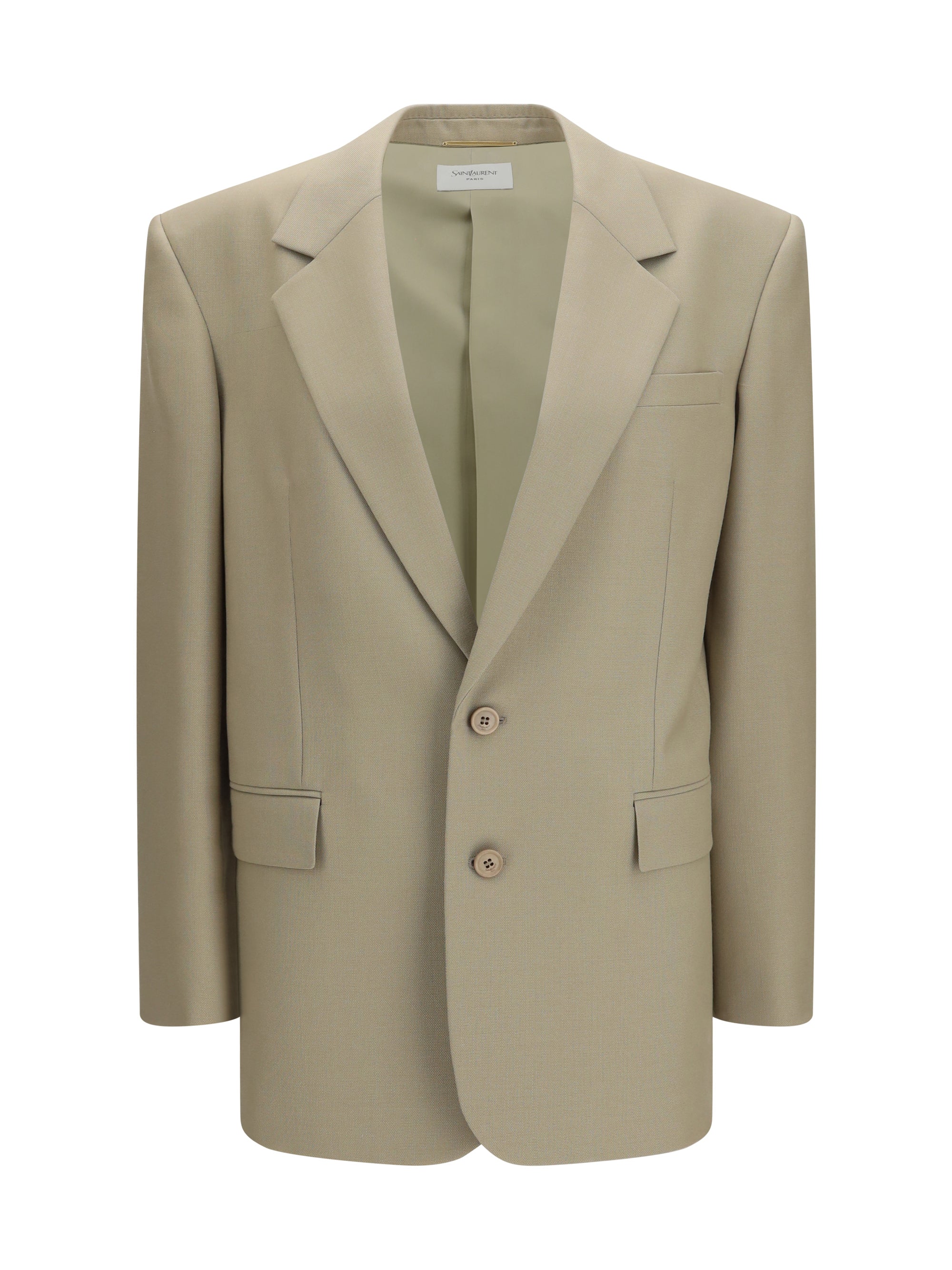 single-breasted jacket in wool and silk