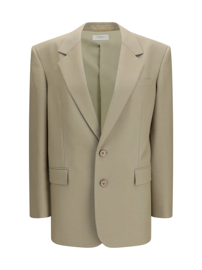 single-breasted jacket in wool and silk