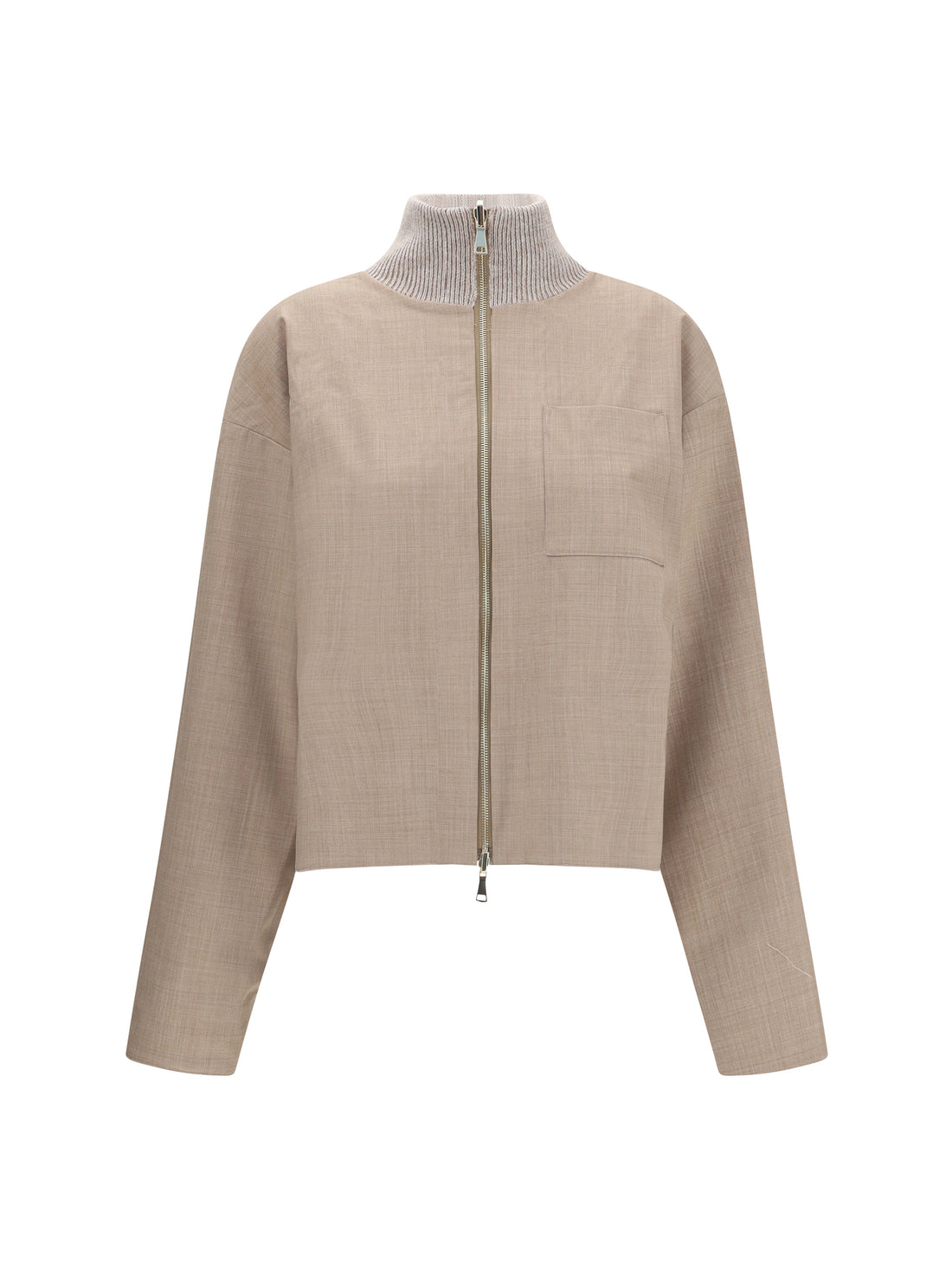 FABIANA FILIPPI 40 reversible platinum mohair jacket