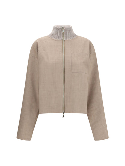 FABIANA FILIPPI 40 reversible platinum mohair jacket