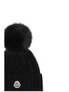 wool and cashmere beanie with pom-pom
