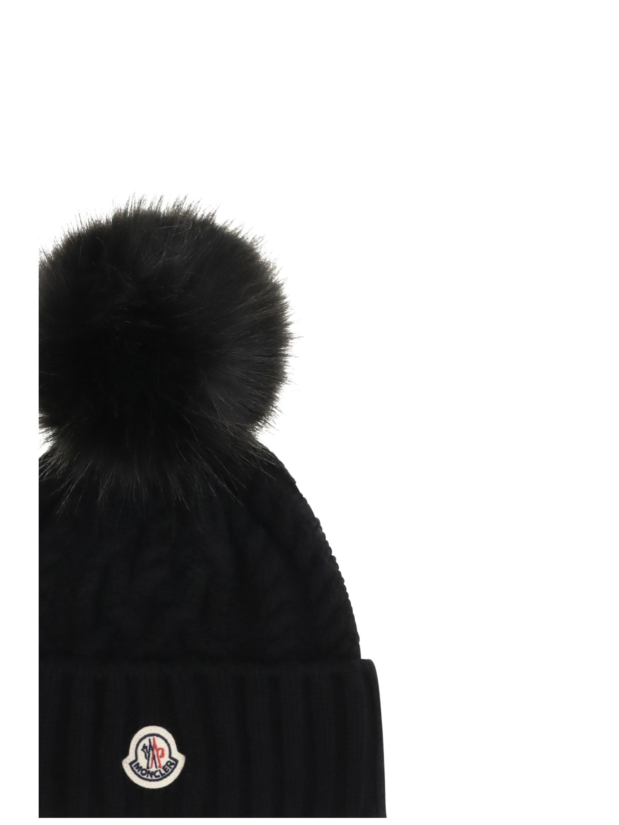wool and cashmere beanie with pom-pom