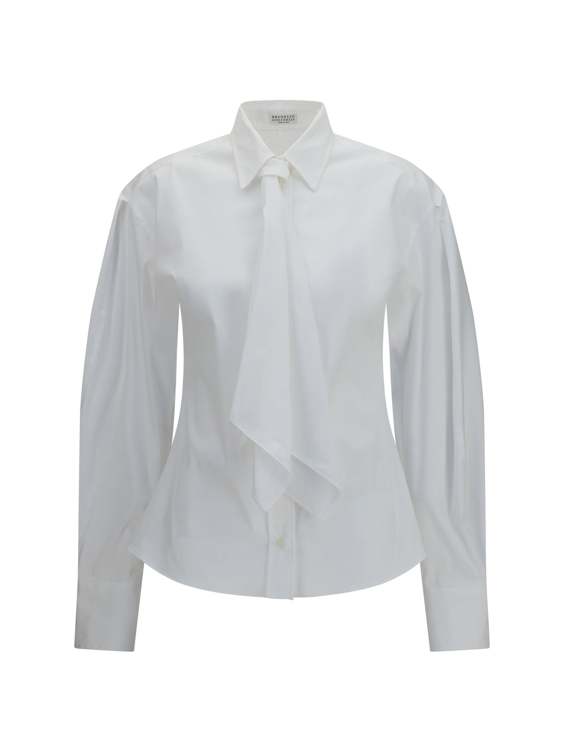 BRUNELLO CUCINELLI L cotton blend shirt with tie