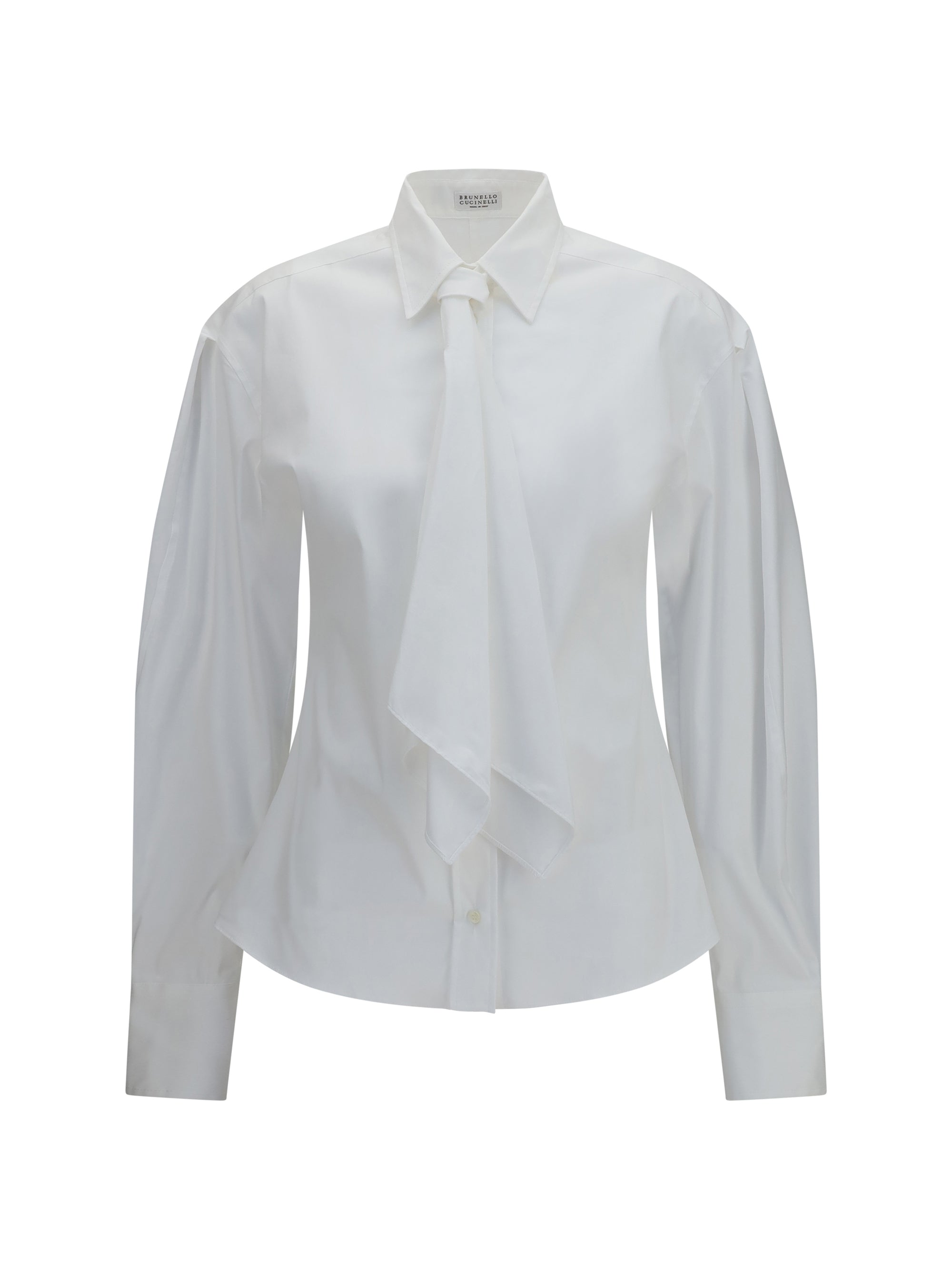 cotton blend shirt with tie