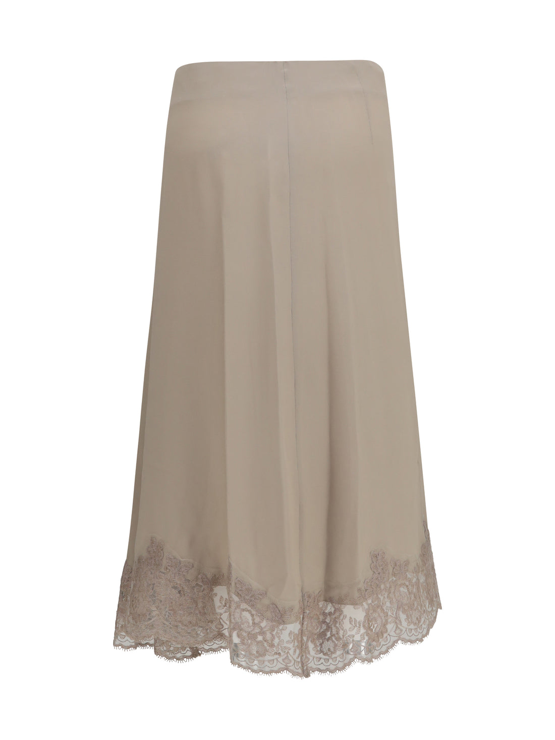 P.A.R.O.S.H. S silk blend midi skirt with lace hem