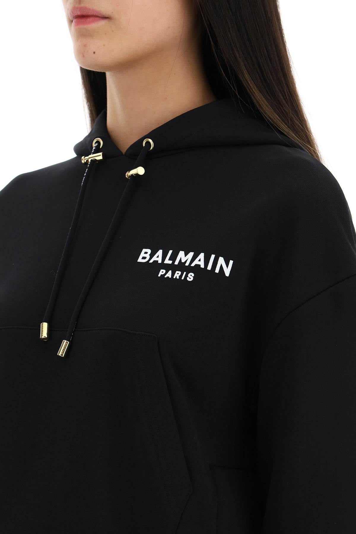 cropped hoodie with flocked logo