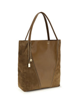 CHLOÉ OS spin tote bag in grenadine leather and suede