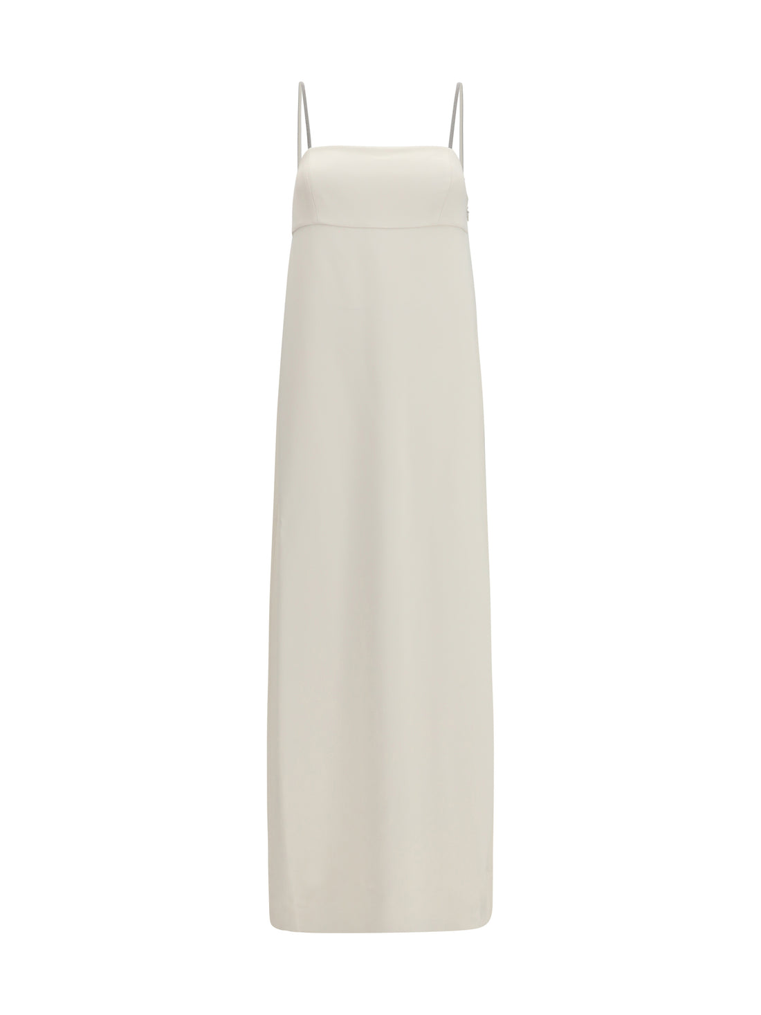 BRUNELLO CUCINELLI M long silk dress with monili chain