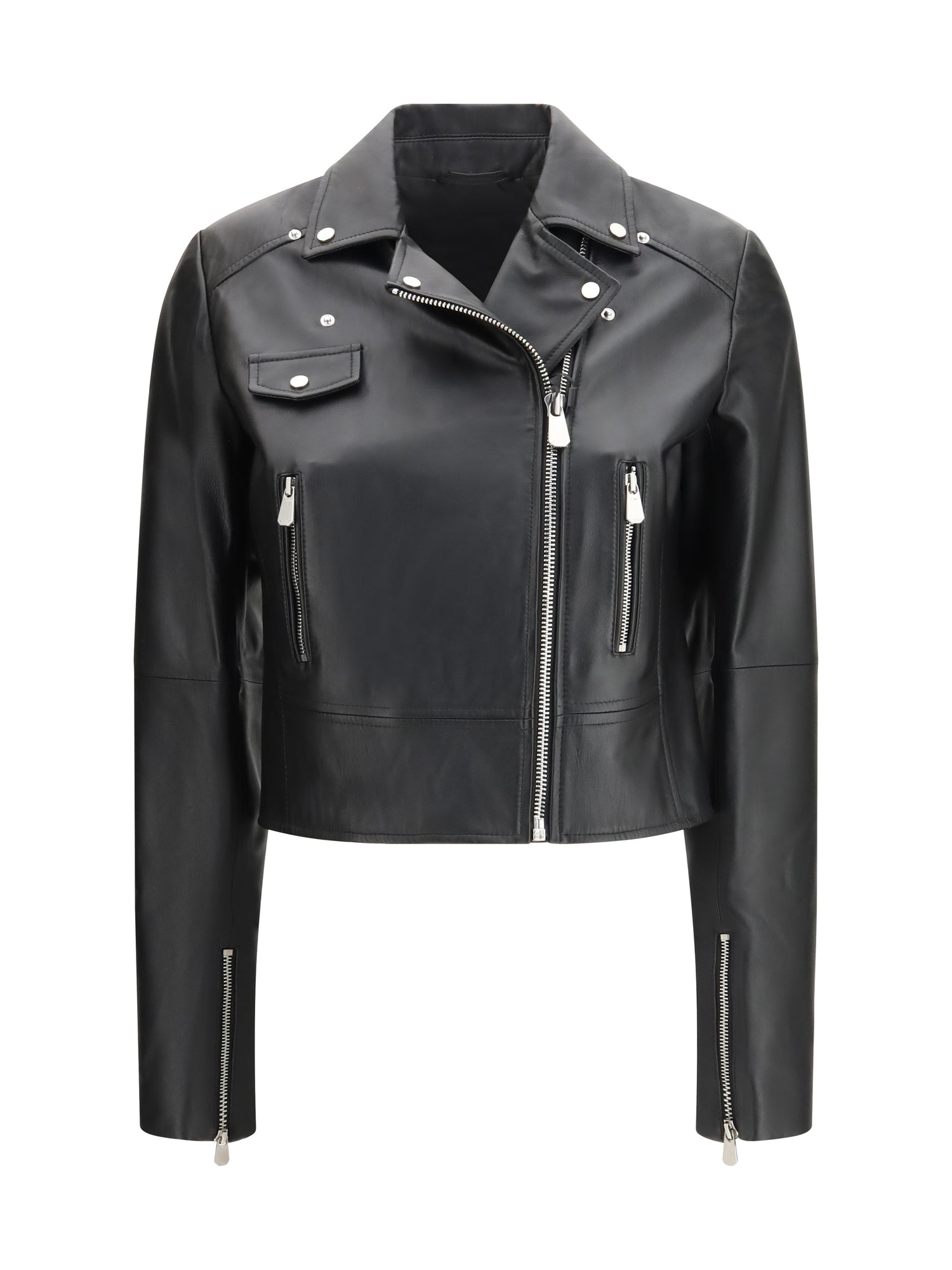 PINKO 40 leather biker jacket 