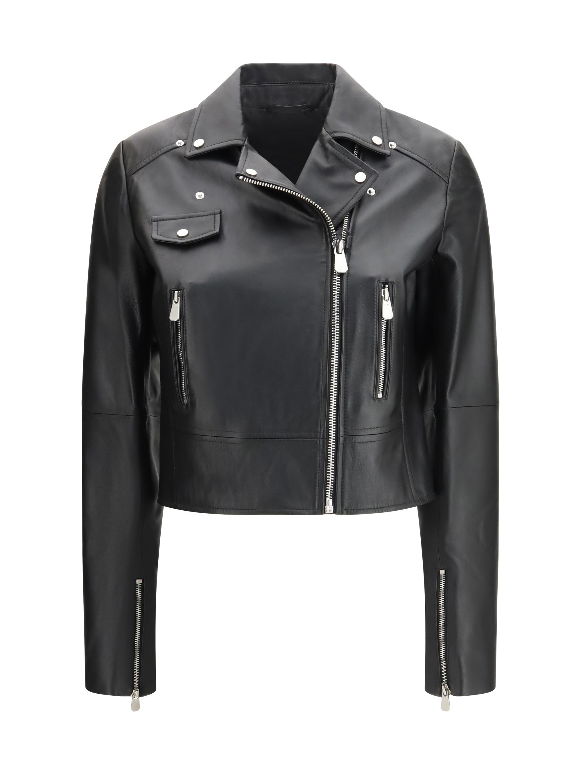PINKO 40 leather biker jacket 