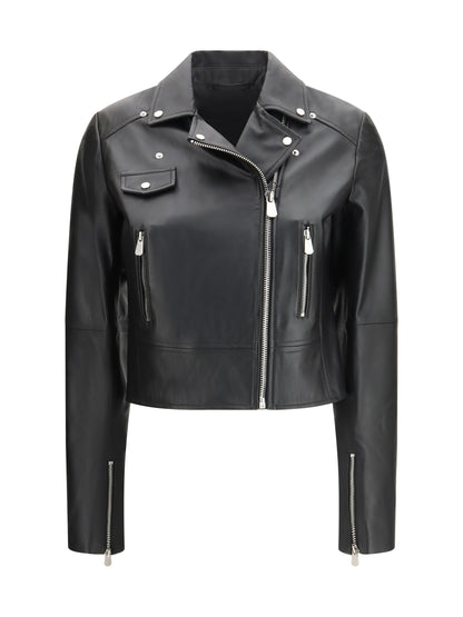 PINKO 40 leather biker jacket 