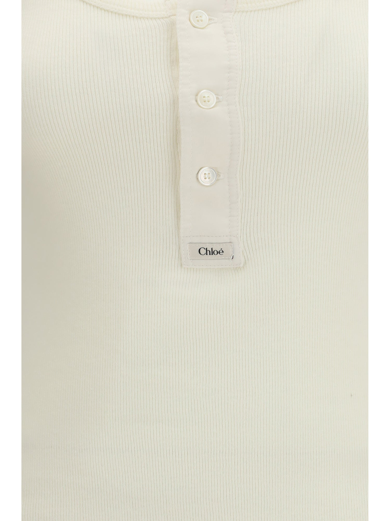 CHLOÉ M cotton jersey henley t-shirt