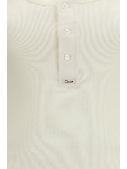 CHLOÉ M cotton jersey henley t-shirt