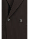 double-breasted pinstripe mélange wool jacket