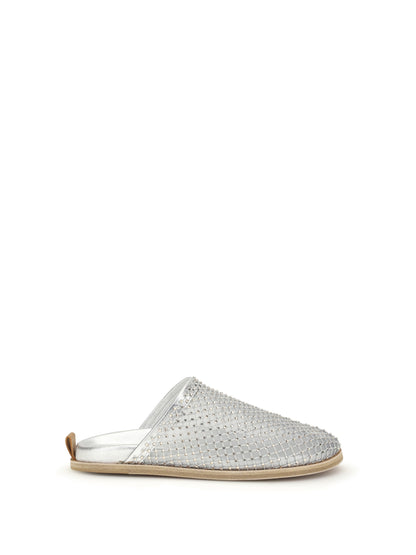 FORTE_FORTE 37 mesh mules with rhinestones
