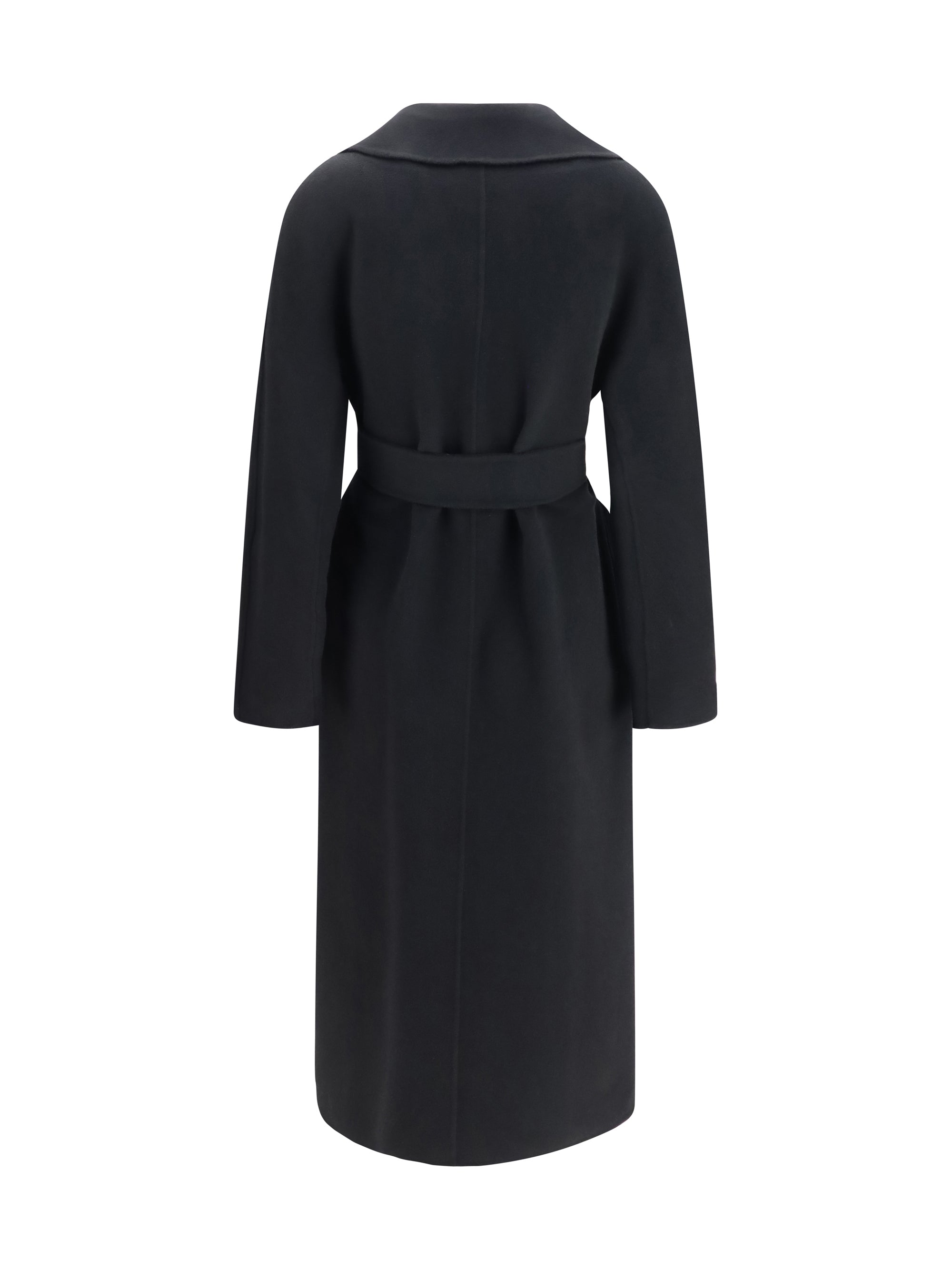 long robe coat in wool, cashmere and silk