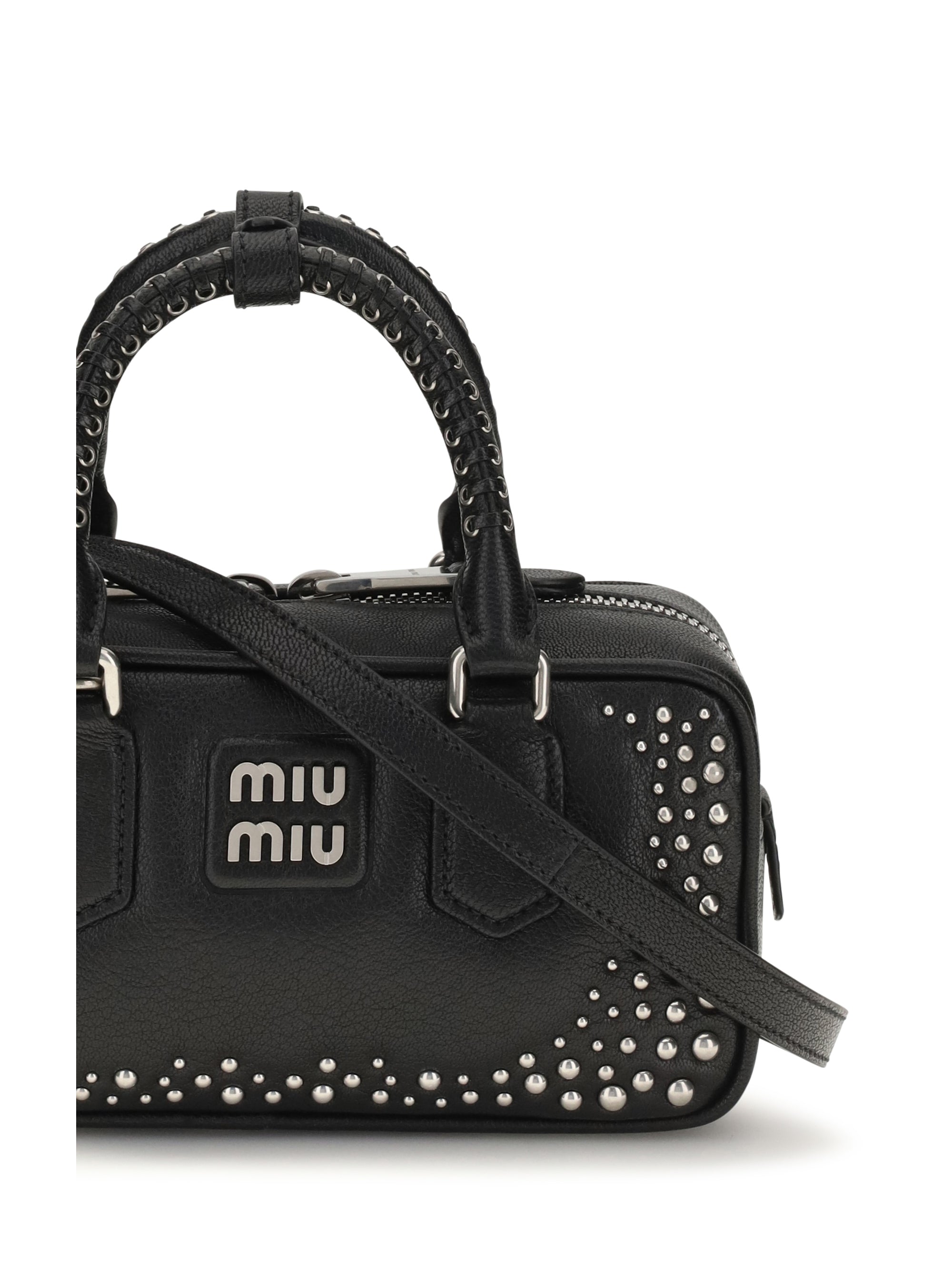 arcadie studded leather handbag