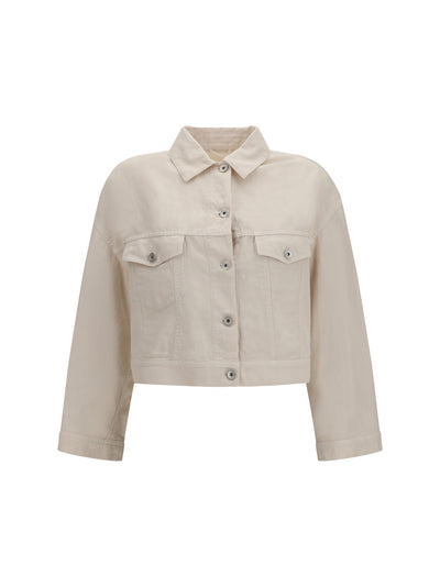 cotton and linen jacket with monili