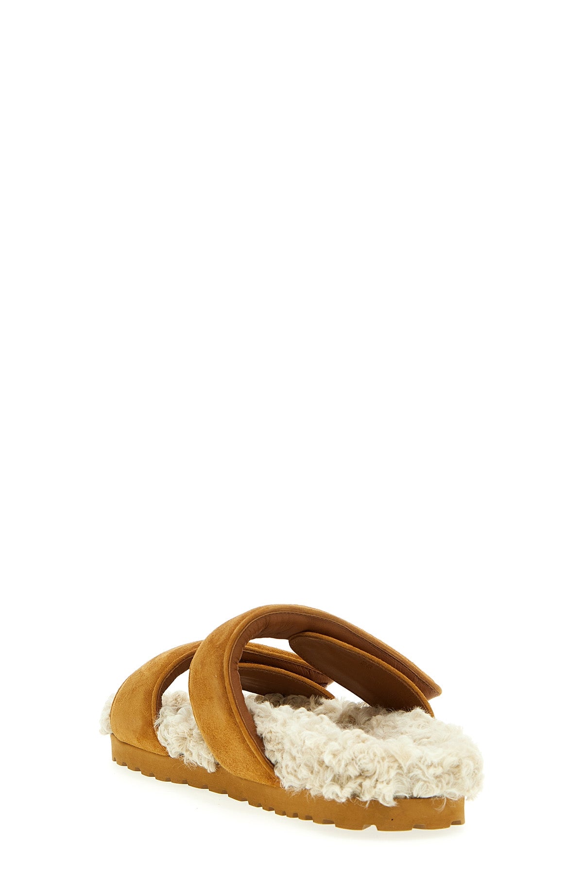 sandalo alvine in suede con fodera in shearling