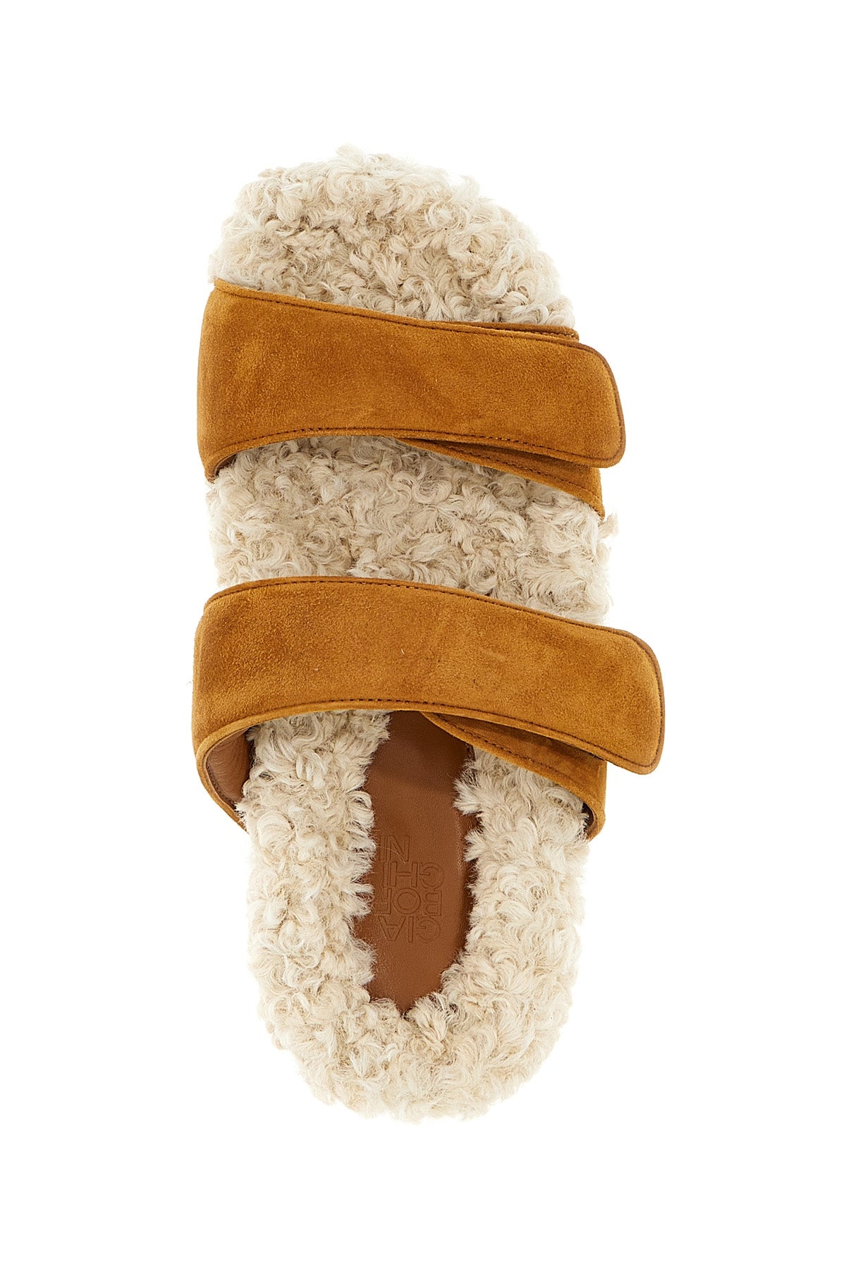 sandalo alvine in suede con fodera in shearling