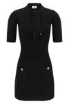 elisabetta franchi black knit short dress features a tight fit fit made of compa