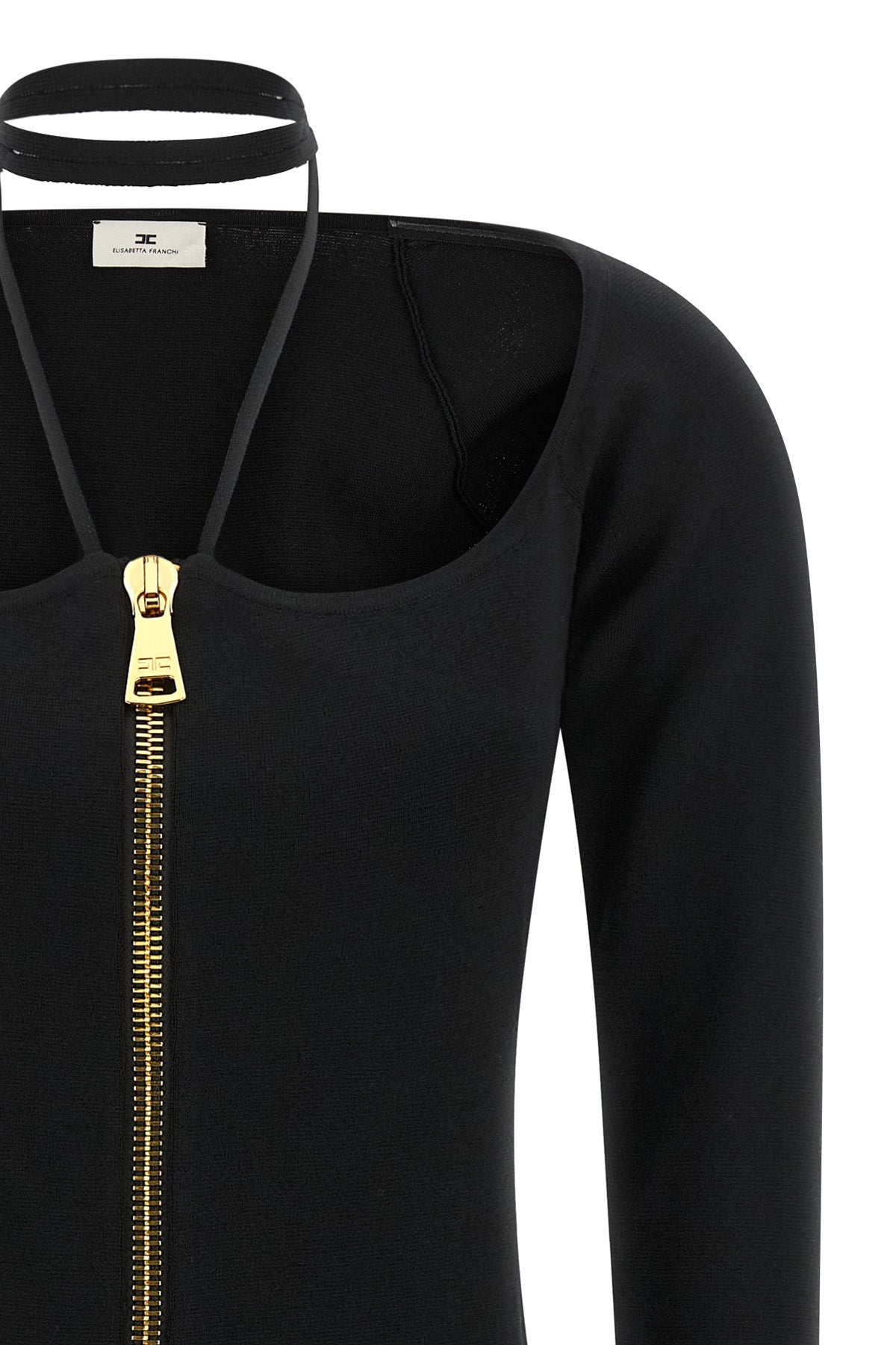 elisabetta franchi mini dress redefines the female silhouette through bold geome
