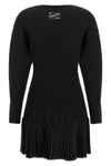 the elisabetta franchi black knit dress defines the silhouette through a rigorou