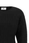 the elisabetta franchi black knit dress defines the silhouette through a rigorou